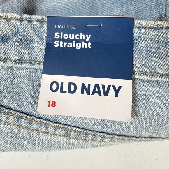 NWT Old Navy Girls High Rise Slouchy Straight Denim Jeans - Size 18 - Picture 4 of 11